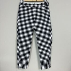 Victoria Beckham Target Navy White Gingham Cigarette Pants 2